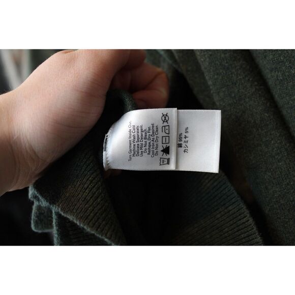 Eddie Bauer Green 1/4 Button Pullover Cotton Cashmere Sweater Mens XXL - Picture 6 of 7